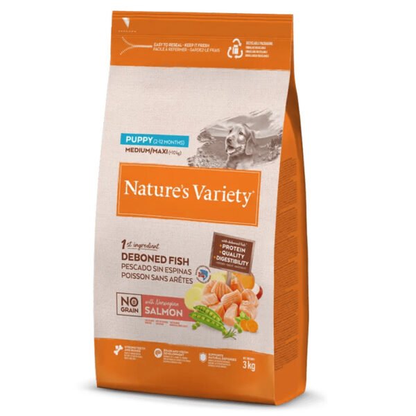NATURE’S VARIETY DOG NO GRAIN MED PUPPY SALMÃO