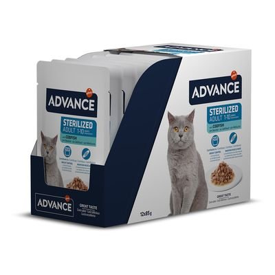 ADVANCE CAT WET ADULT STERILIZED CODFISH