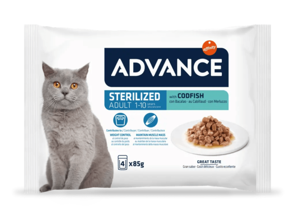 ADVANCE CAT WET ADULT STERILIZED CODFISH