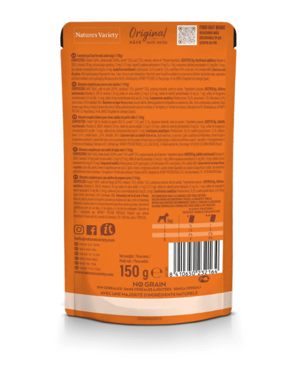NATURE’S VARIETY DOG WET ORIGINAL NO GRAIN MINI FRANGO PAT