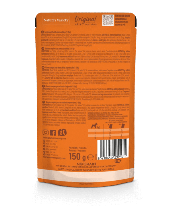 NATURE'S VARIETY DOG WET ORIGINAL NO GRAIN MINI VACA PAT