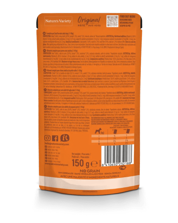 NATURE’S VARIETY DOG WET ORIGINAL NO GRAIN MINI PERU PAT