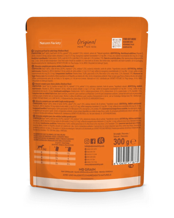 NATURE'S VARIETY DOG WET ORIGINAL NO GRAIN MEDIUM VACA PAT