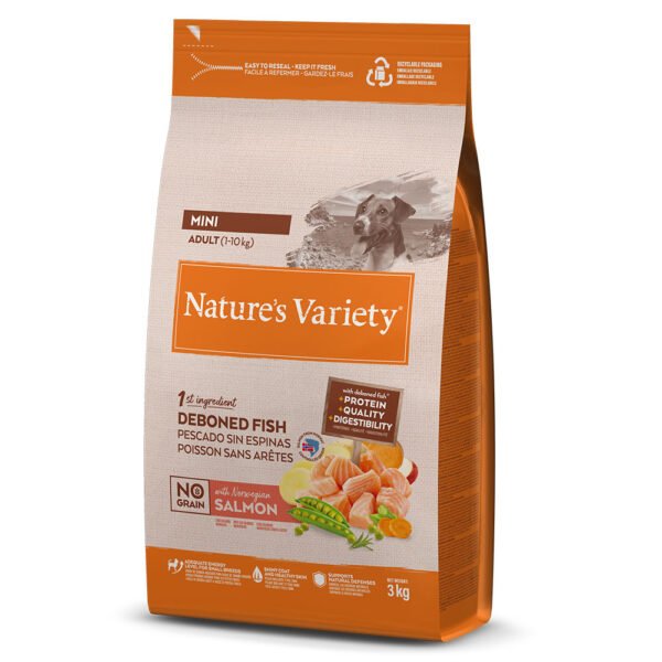 NATURE’S VARIETY DOG NO GRAIN MINI ADULT NORWEGIAN SALMON