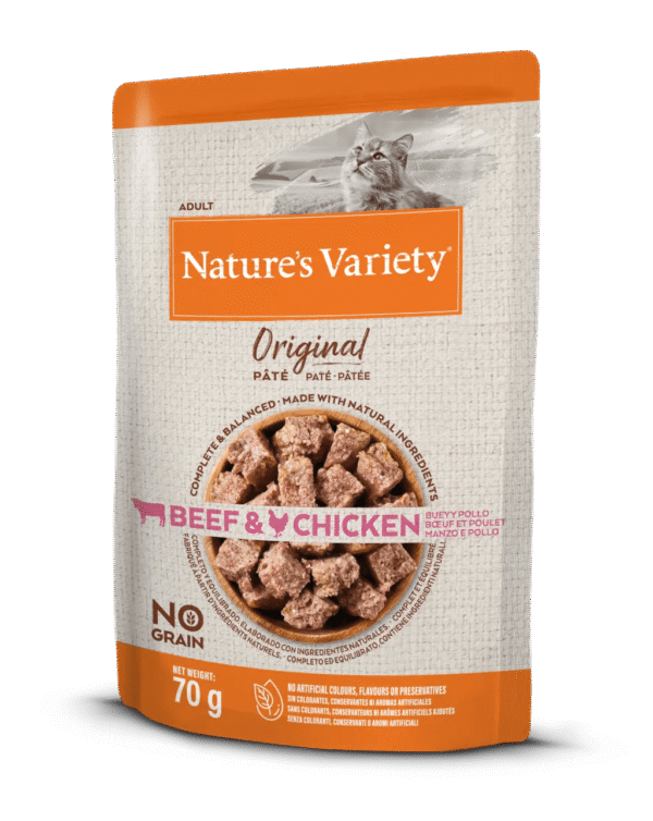 NATURE'S VARIETY CAT WET ORIGINAL NO GRAIN VACA & FRANGO PAT