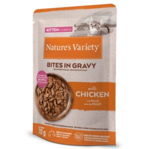 nature-s-variety-bites-in-gravy-alimento-humido-para-gatinho-frango NATURE'S VARIETY CAT WET ORIGINAL PED EM MOLHO KITTEN FRANGO