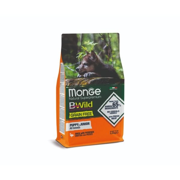 1000015124 Monge BWild Grain Free Puppy/Junior Pato & Batata