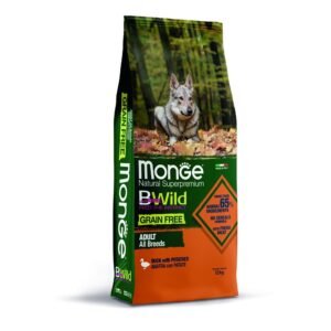 ração monge bwild cão adulto pato