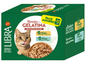 LIBRA GATO WET P Gelatina Frango & Peru é um alimento húmido completo para gatos adultos, em gelatina, com sabor a frango e peru, pensado para aumentar a hidratação e o apetite do teu gatinho.